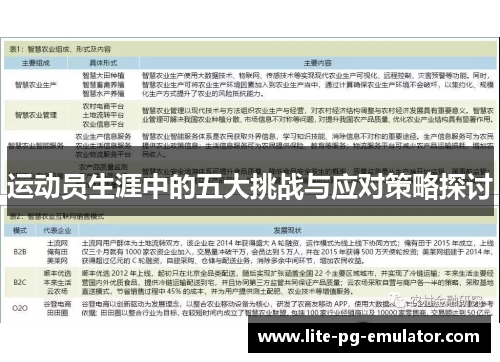 运动员生涯中的五大挑战与应对策略探讨